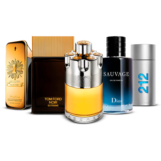 Set de 5 Perfumes  – 1 Million, Tom Ford Noir Extrême, Azzaro Wanted, Sauvage i 212 Men [100 ml ciascuno]