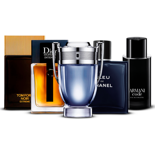 Set de 5 Perfumes  – Tom Ford Noir Extrême, Dior Homme Intense, Invictus, Bleu de Chanel i Armani Code [100 ml ciascuno]
