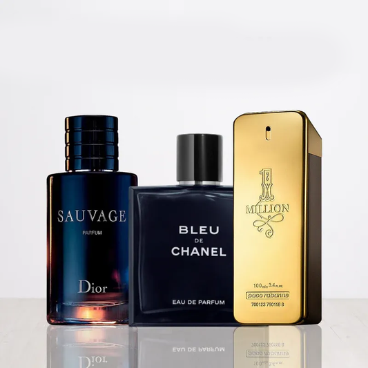 Set de 3 Perfumes | Sauvage Dior + One Million + Bleu de Chanel 100 ml